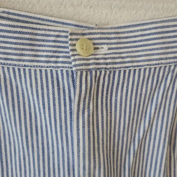 Preswick & Moore US Size 34 100% Cotton Blue White Striped 4.5" Inseam Shorts - Picture 3 of 13